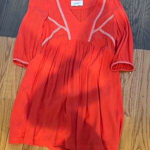 ba&sh Red Dress with White Detailing